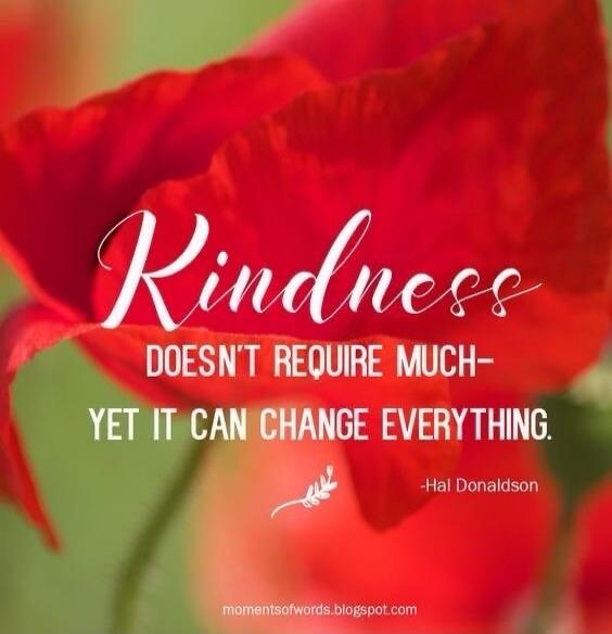 Kindness DOESN'T REQUIRE MUCH- YET IT CAN CHANGE EVERYTHING. -Hal Donaldson