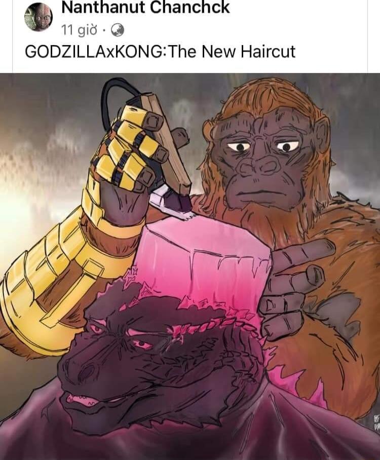 lanthanut Mgt GODZILLAXKONGThe New Haircut