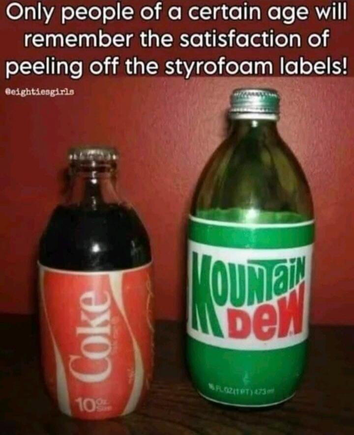 Only people of a certain age will remember the satisfaction of peeling off the styrofoam labels! @eightiesgirls
