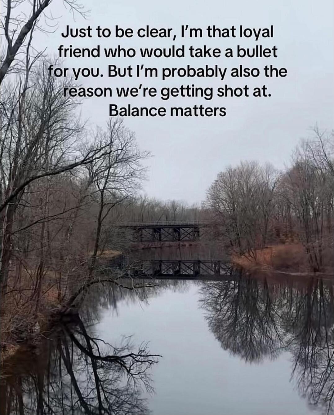 Just to be clear, I’m that loyal friend who would take a bullet for you. But I’m probably also the reason we’re getting shot at. Balance matters. Session ID: 1035986.
