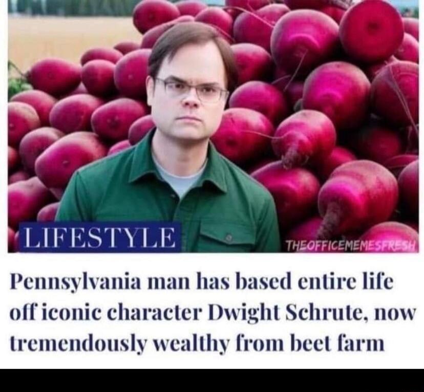 Pennsylvania man has based entire life off iconic character Dwight Schrute now tremendously wealthy from beel farm