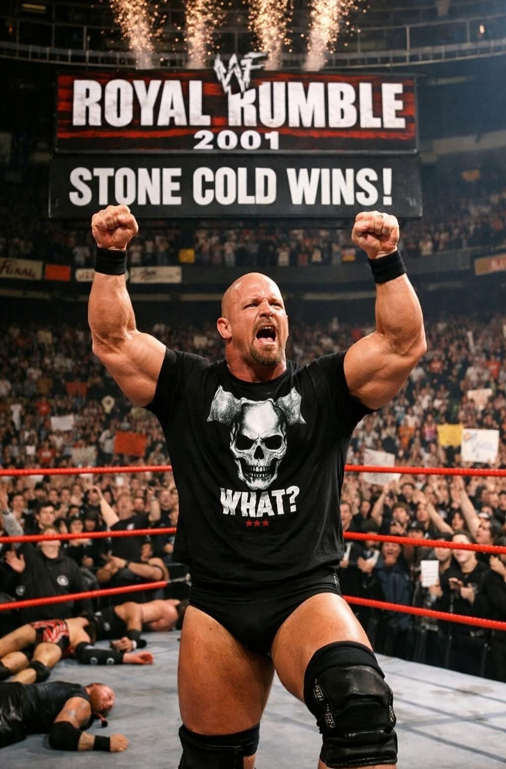 ROYAL RUMBLE 2001 STONE COLD WINS!