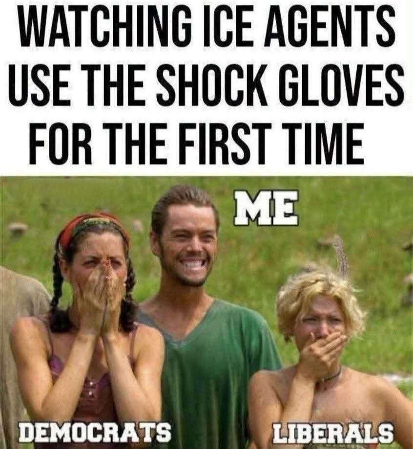WATCHING ICE AGENTS USE THE SHOCK GLOVES FOR THE FIRST TIME ME DEMOCRATS LIBERALS