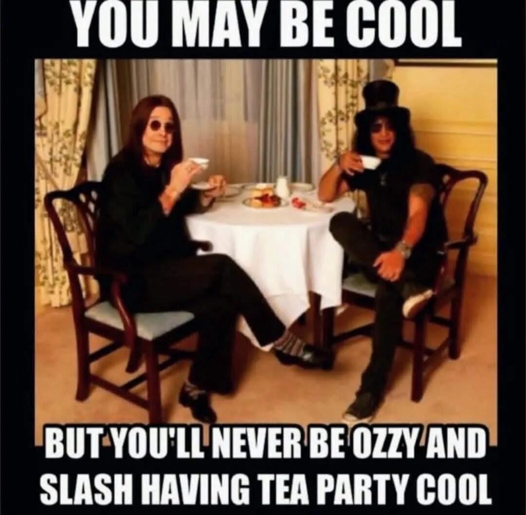 YOU MAY BE COOL BUT YOU'LL NEVER BE OZZY AND SLASH HAVING TEA PARTY COOL