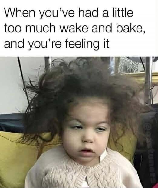 When you've had a little too much wake and bake, and you're feeling it