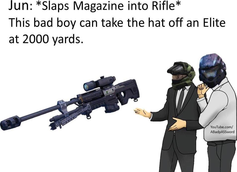 Jun Slaps Magazine into Rifle This bad boy can take the hat off an Elite at 2000 yards