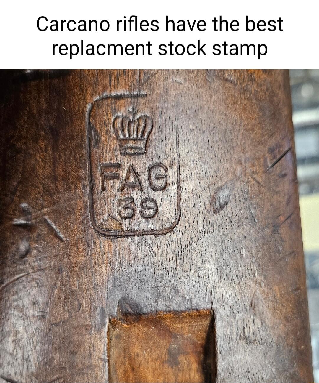 Carcano rifles have the best replacment stock stamp