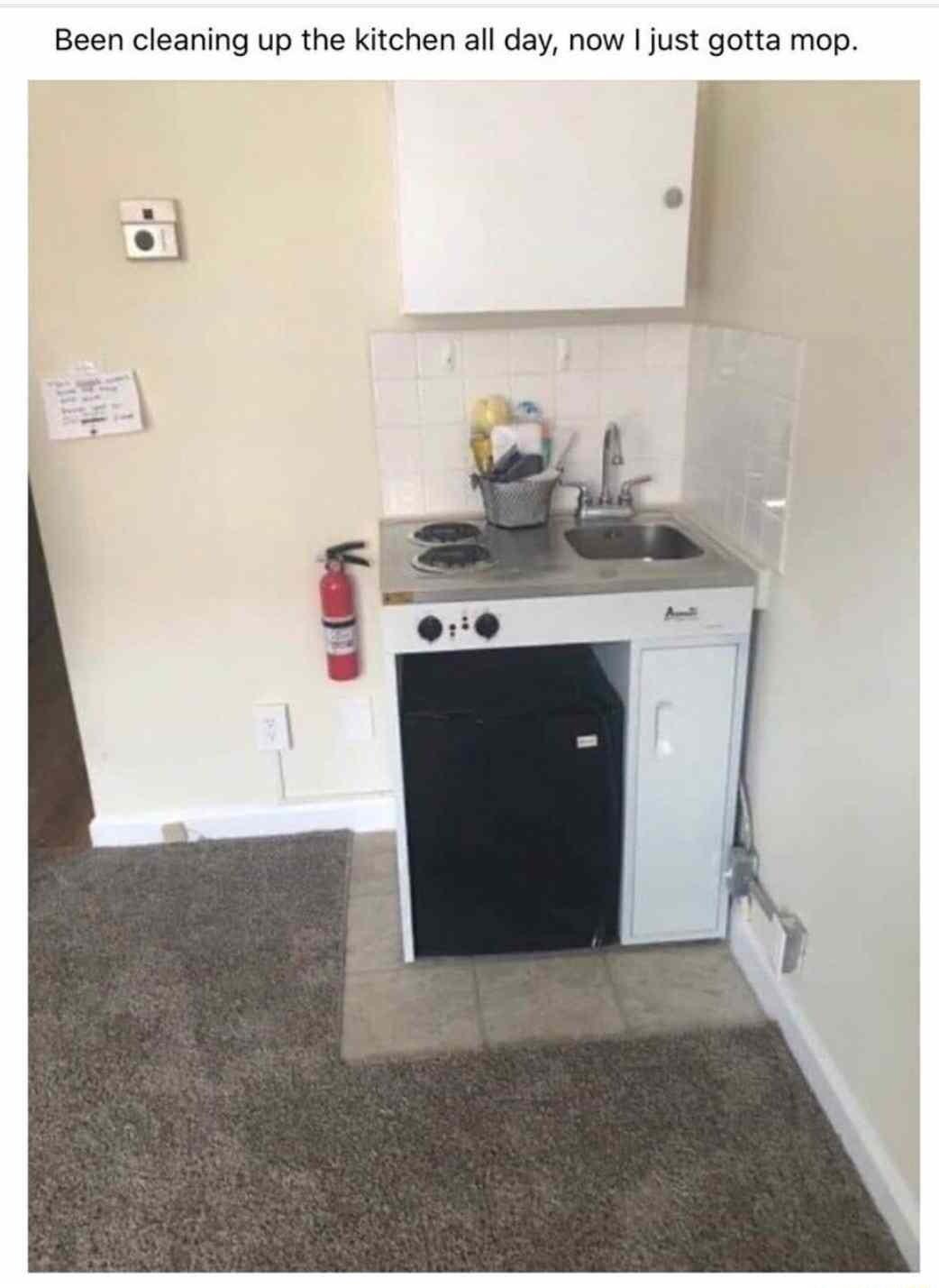 Been cleaning up the kitchen all day now just gotta mop