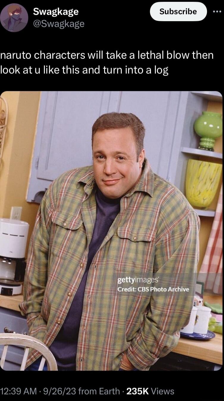 naruto characters will take a lethal blow then look at u like this and turn into a log wagkage I VRTRITPRR T TNN TGR X 1 QTN