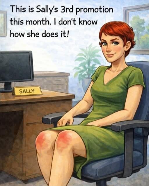 This is Sally's 3rd promotion this month. I don't know how she does it!