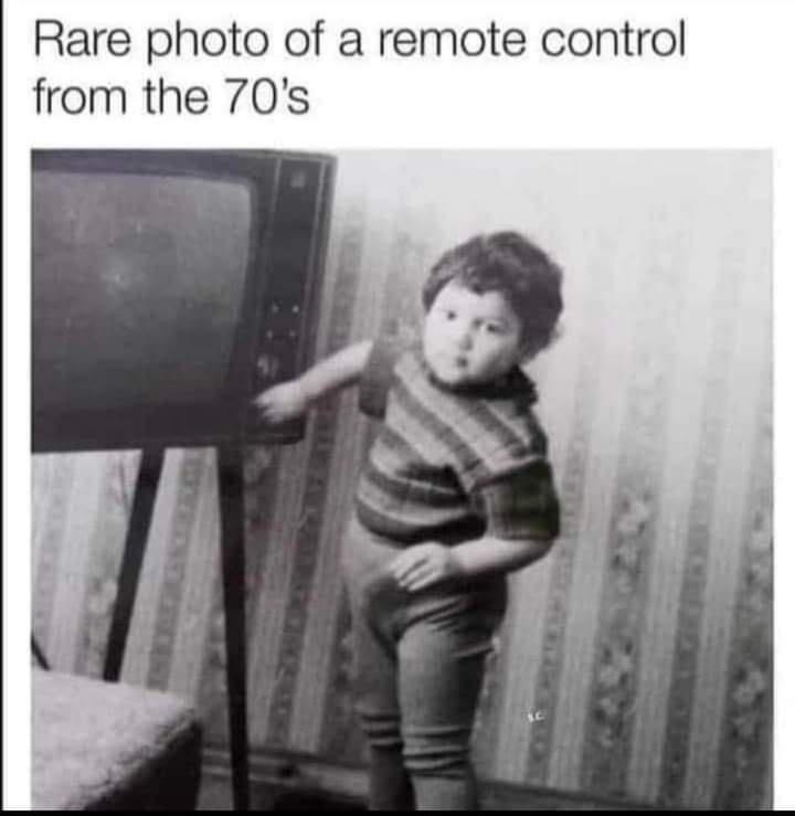 Rare photo of a remote control from the 70s