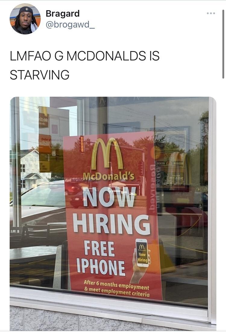 Bragard V brogawd_ LMFAO G MCDONALDS IS STARVING