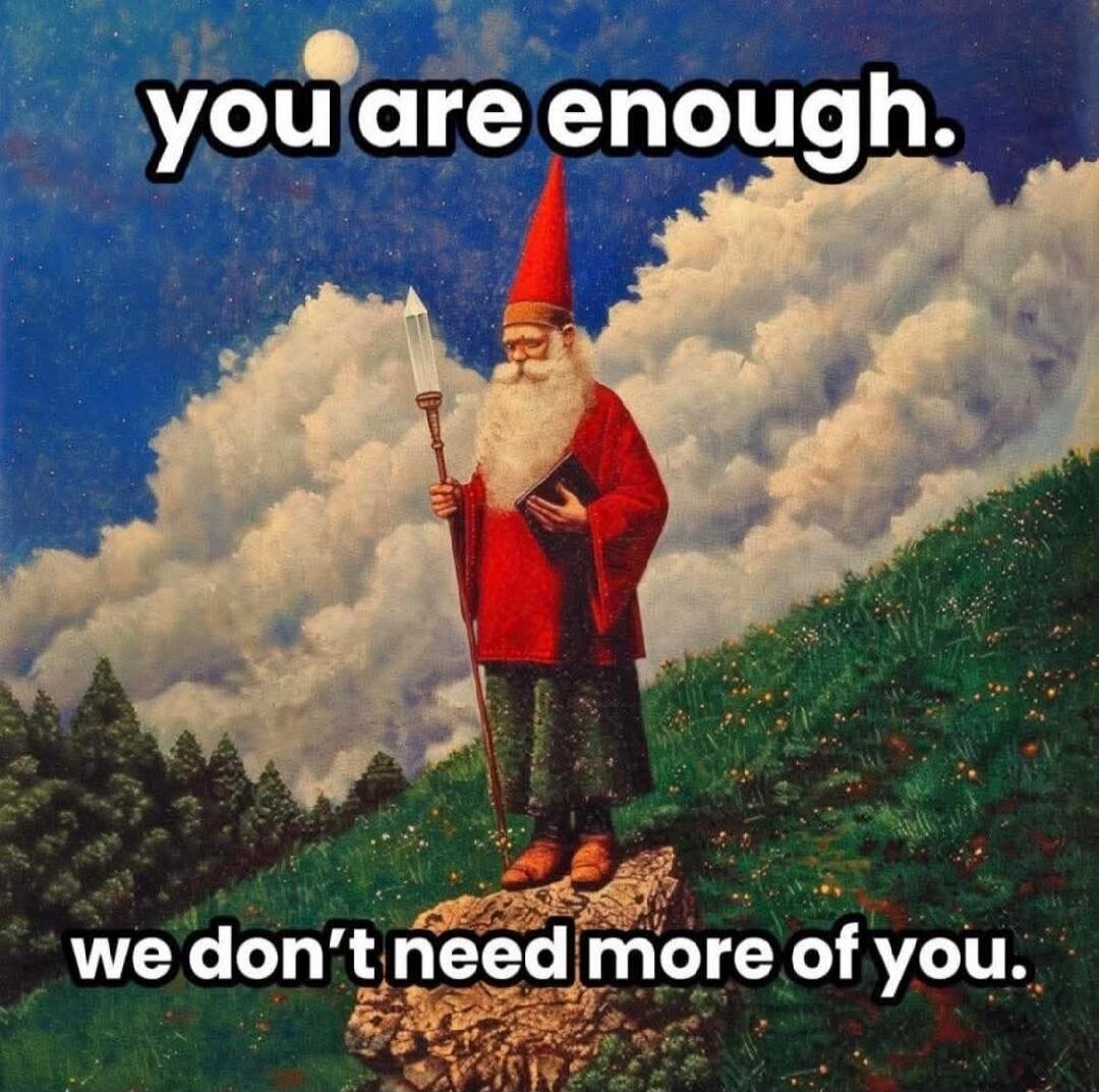 you are enough. we don't need more of you.