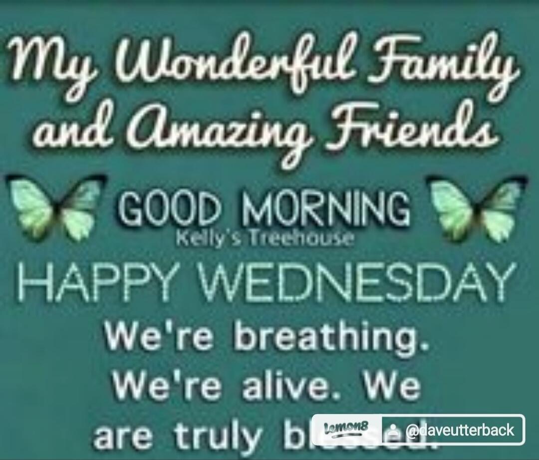 My Wonderful Family and Amazing Friends
GOOD MORNING
Kelly's Treehouse
HAPPY WEDNESDAY
We're breathing.
We're alive. We are truly blessed.
Lemon8 @aveutterback