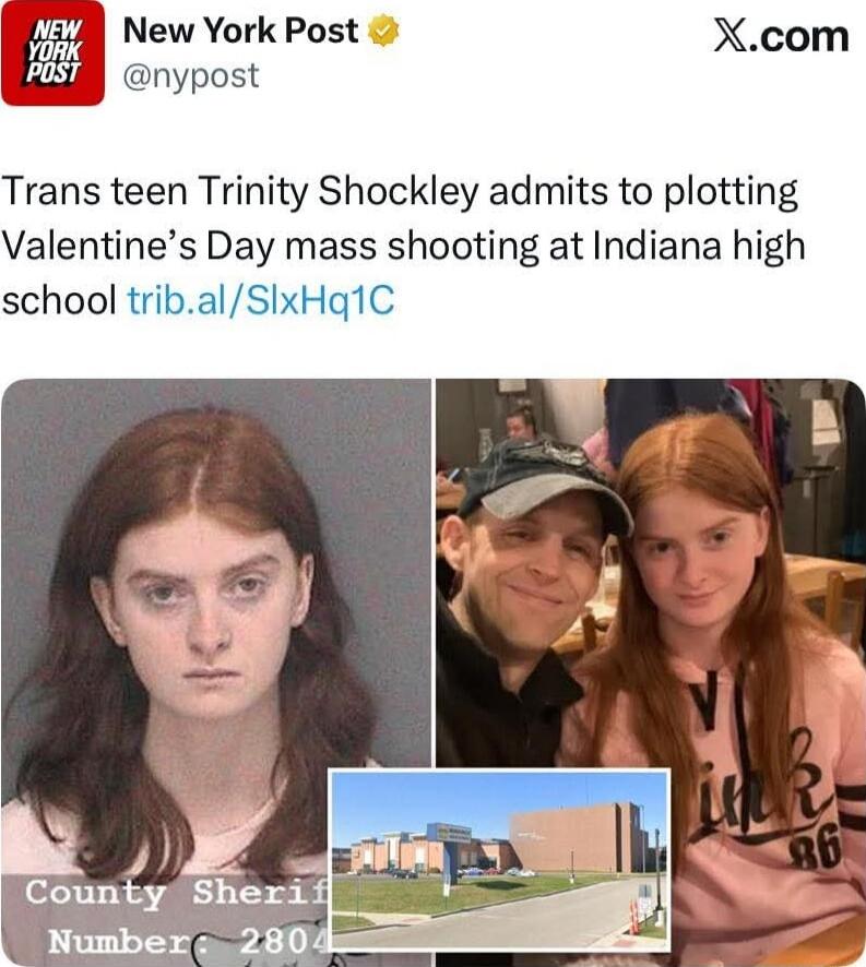 Trans teen Trinity Shockley admits to plotting Valentine’s Day mass shooting at Indiana high school trib.al/SlxHq1C