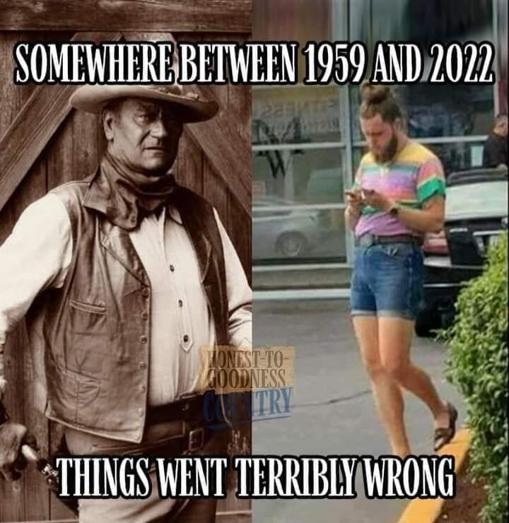 SOMEWHERE BETWEEN 1959 AND 2022 THINGS WENT TERRIBLY WRONG HONEST-TO-GOODNESS COUNTRY