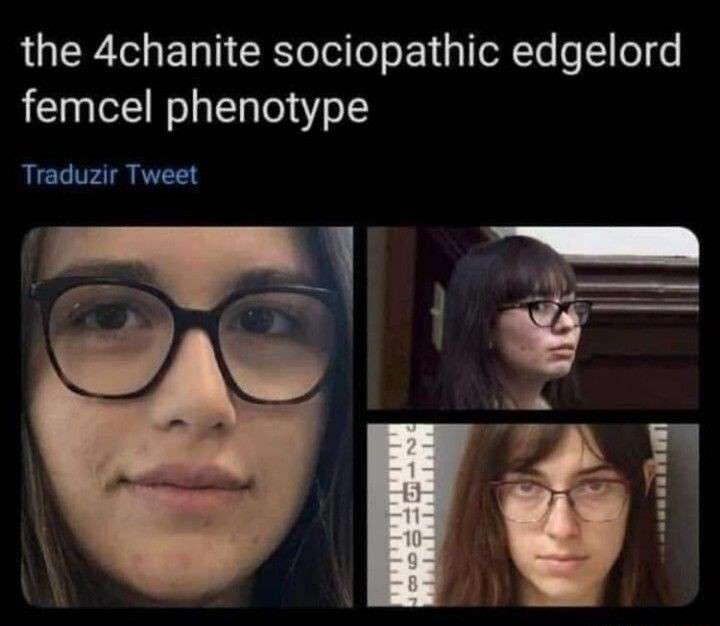 the 4chanite sociopathic edgelord femcel phenotype Traduzir Tweet T