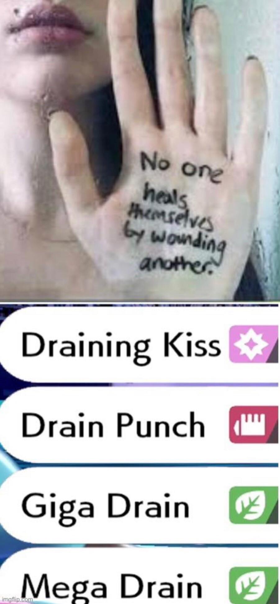 Draining Kiss 4 _4 Drain Punch Giga Drain 9 __ Mega Drain