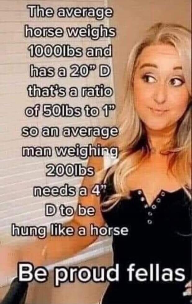 The average horse weighs 1000lbs and has a 20