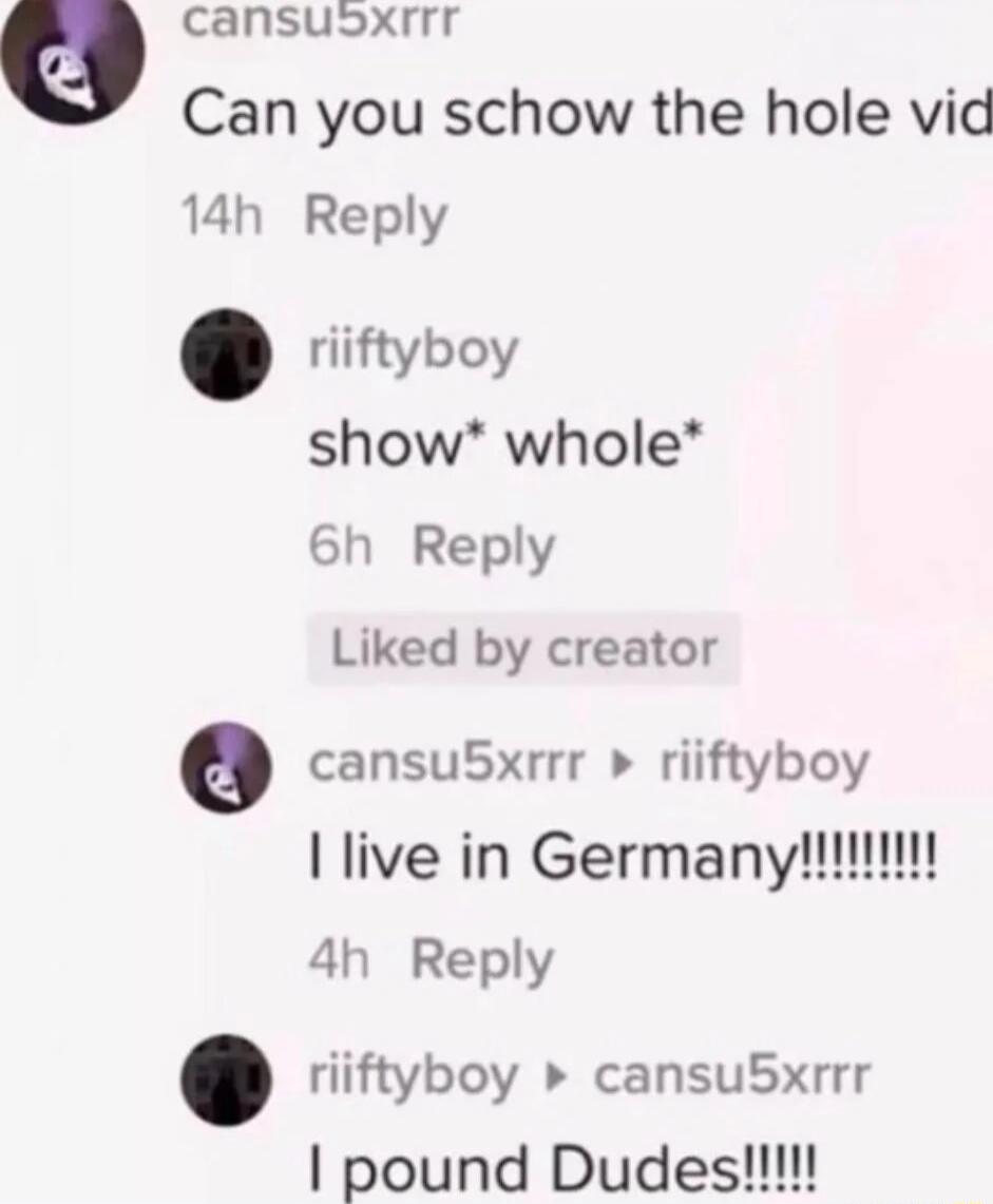 G cansuaxrrr Can you schow the hole vid 14h Reply riiftyboy show whole 6h Reply Liked by creator e cansu5Sxrrr riiftyboy 4h Reply riiftyboy cansuSxrrr