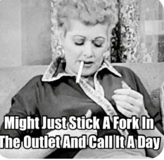 MIGHT JUST STICK A FORK IN THE OUTLET AND CALL IT A DAY