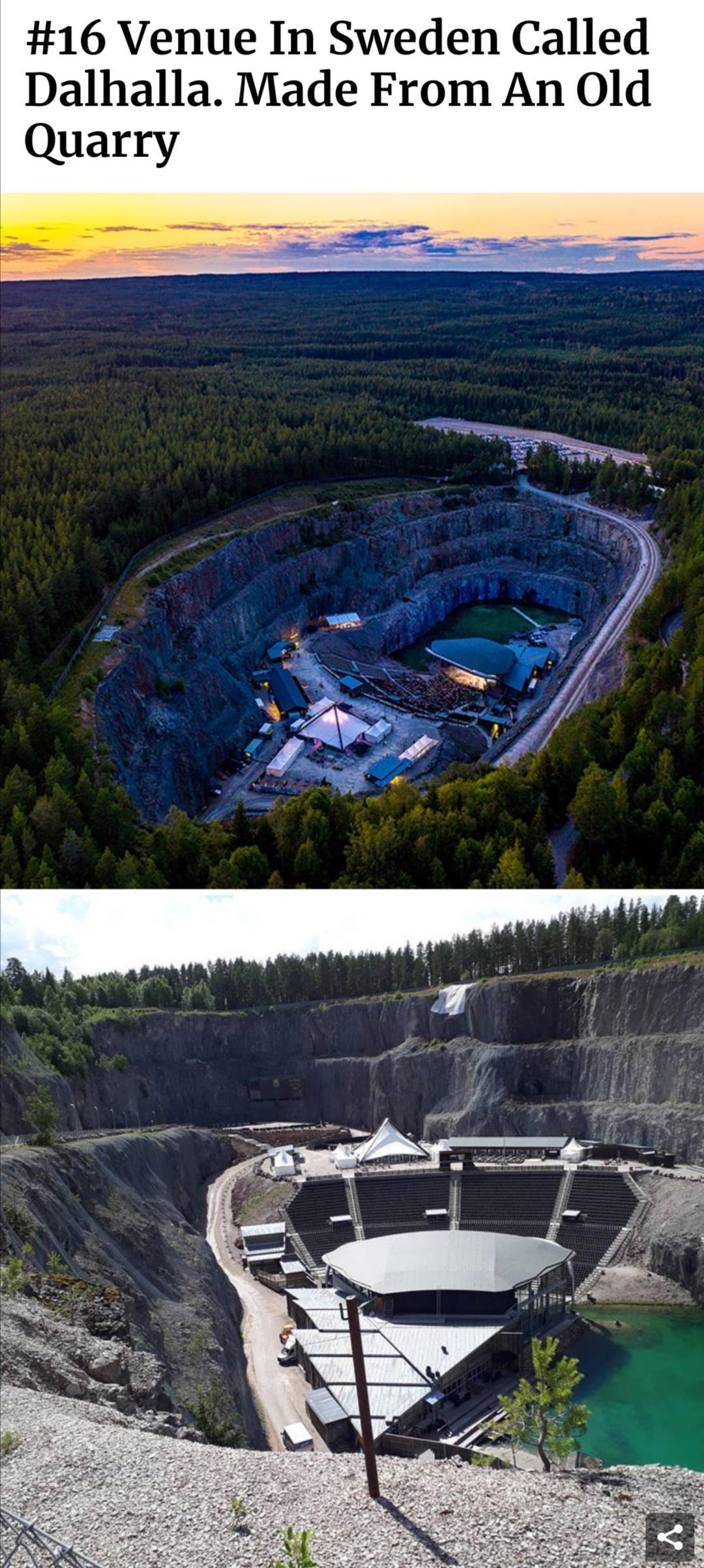 16 Venue In Sweden Called Dalhalla Made From An Old Quarry