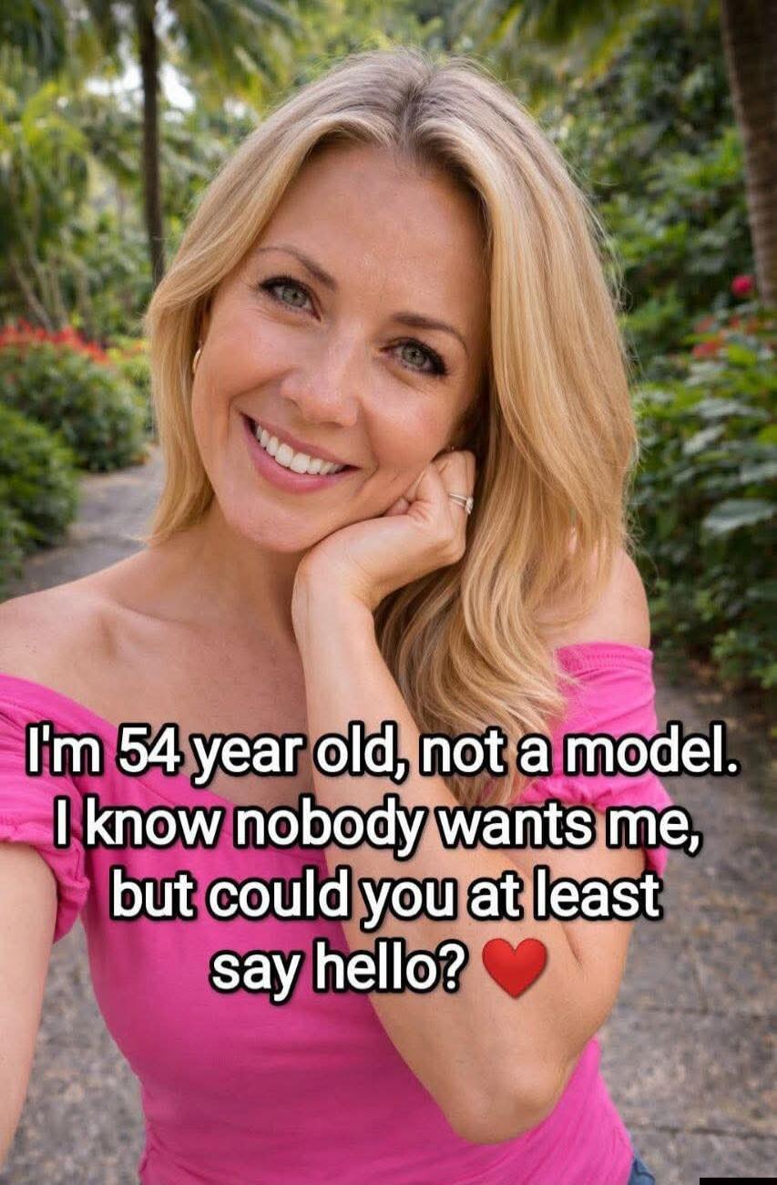 I'm 54 year old, not a model. I know nobody wants me, but could you at least say hello?