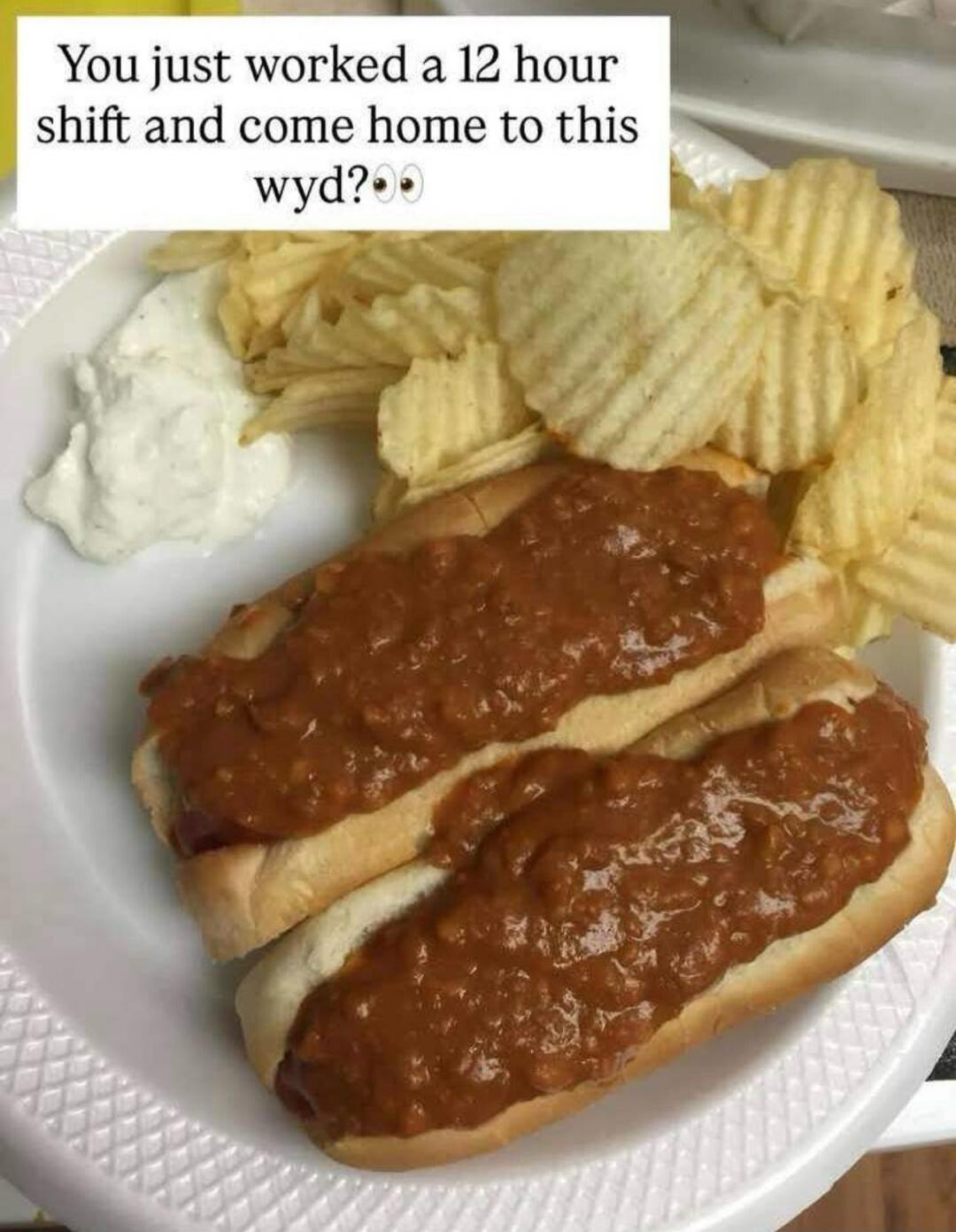 You just worked a 12 hour shift and come home to this wyd?👀