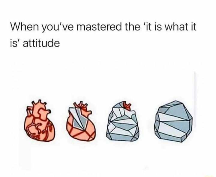 When youve mastered the it is what it is attitude