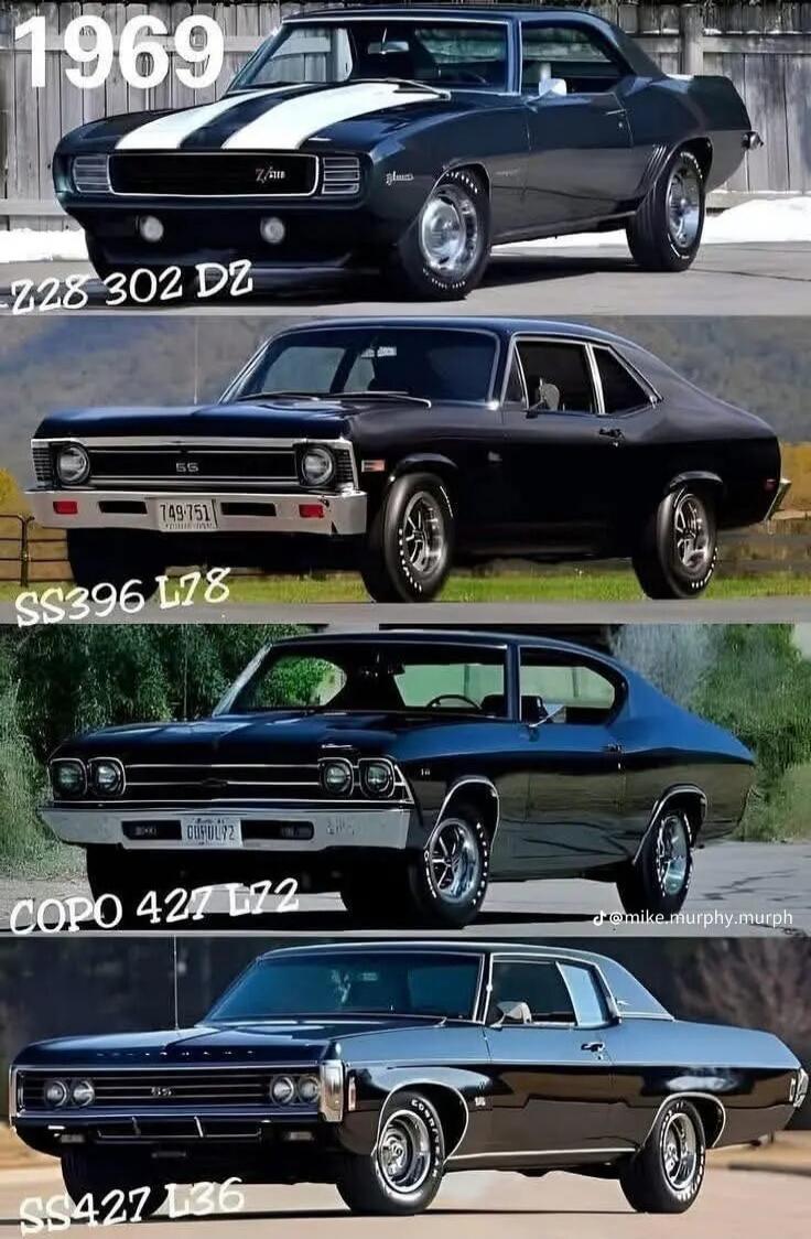 1969 Z28 302 DZ SS396 L78 COPO 427 L72 SS427 L36