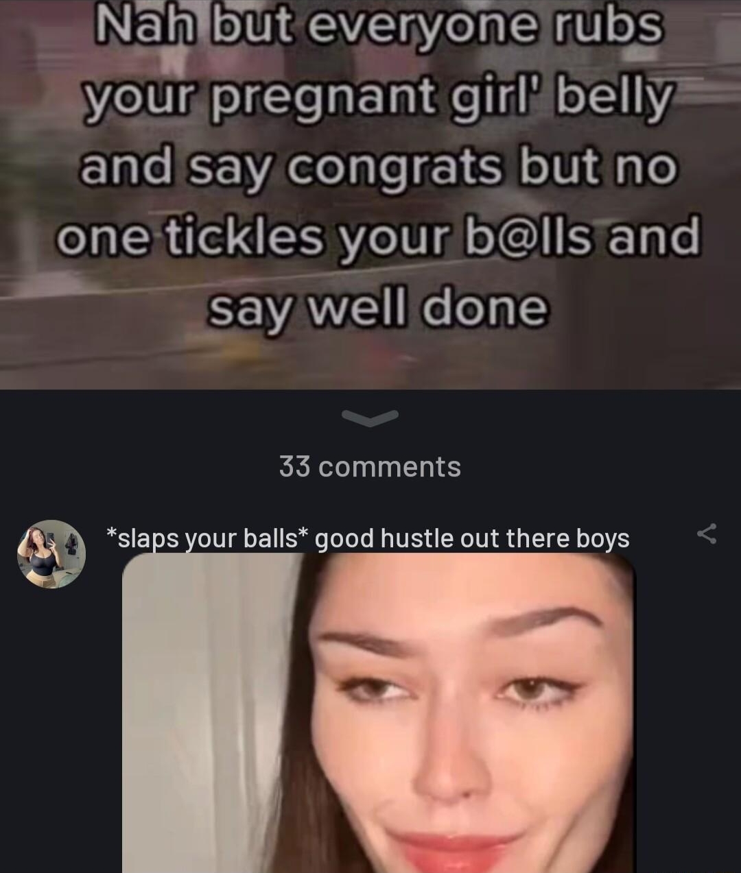 NEIR UREYER R S e A yourpregnant girlbelly Elale I VAL ale 1 M o1V L one tickles yourbllsand e say wellidone R IN ERTE slaps your balls good hustle out there boys