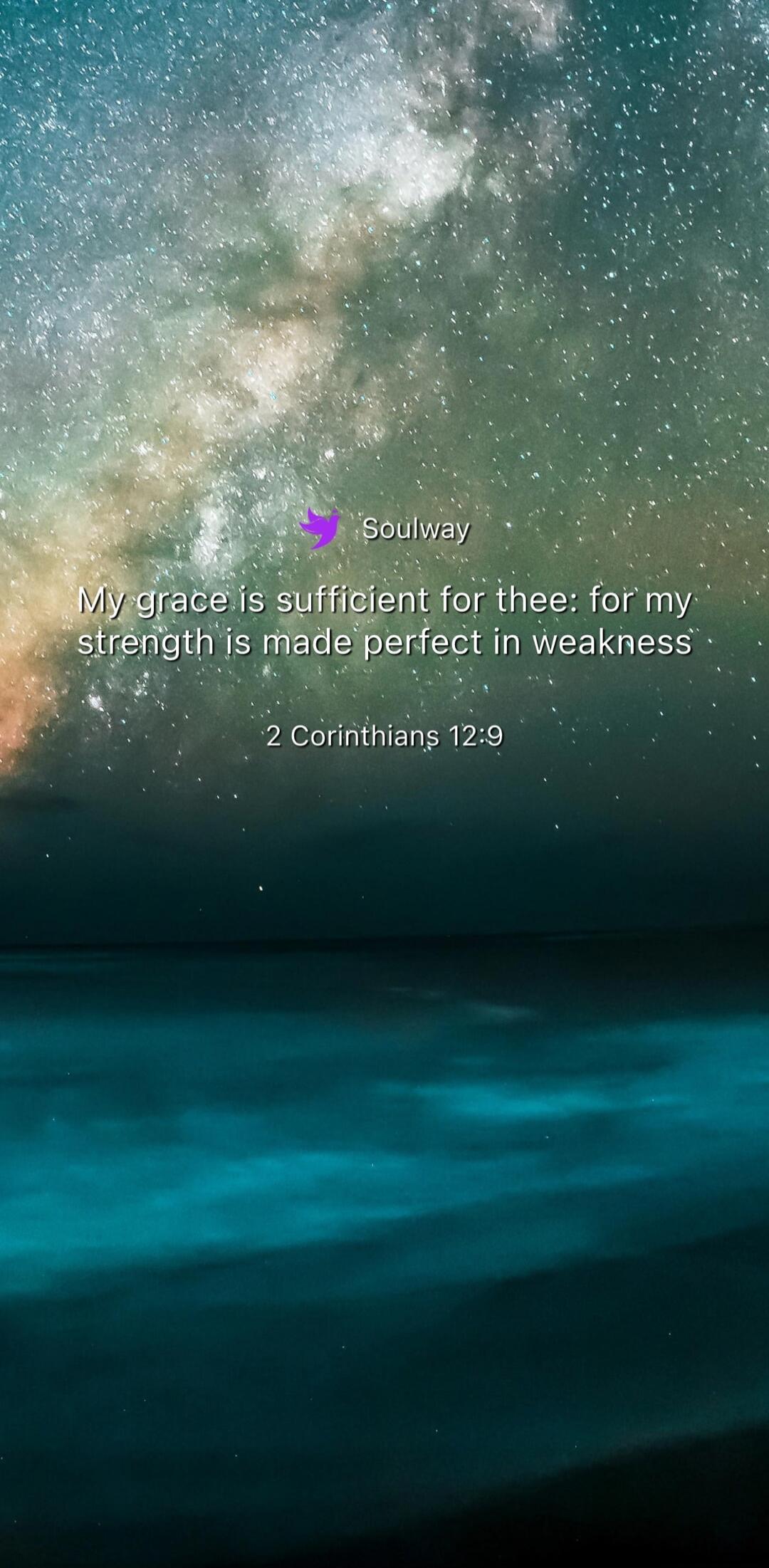 My grace is sufficient for thee: for my strength is made perfect in weakness
2 Corinthians 12:9