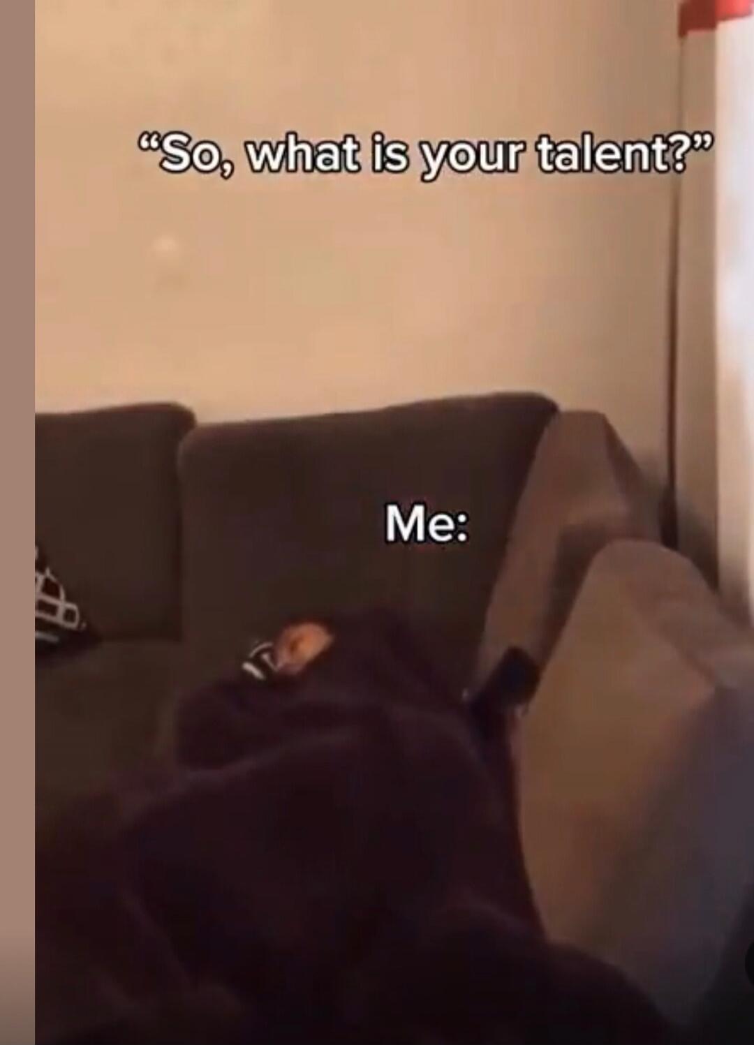 So, what is your talent?
Me: