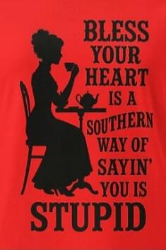 BLESS YOUR HEART IS A SOUTHERN WAY OF SAYIN' YOU IS STUPID