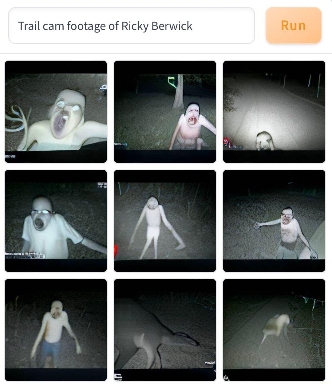 Trail cam footage of Ricky Berwick