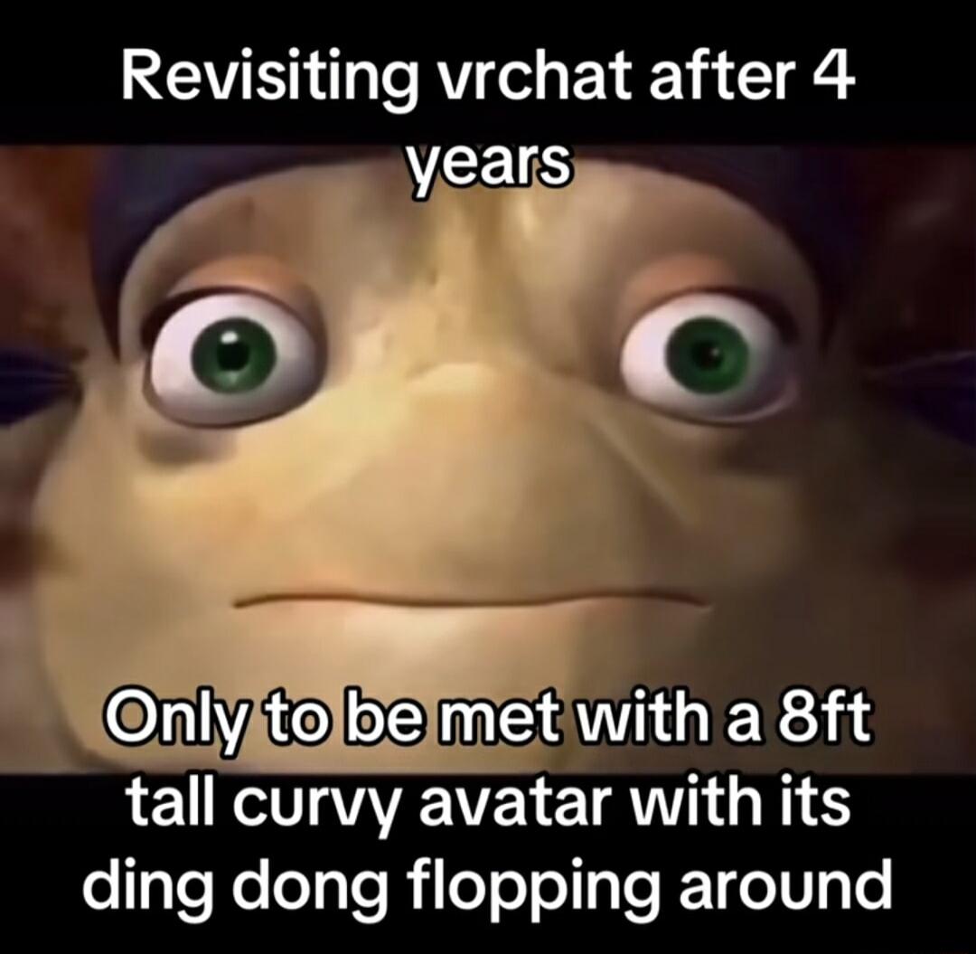 Reuvisiting vrchat after 4 years nlyjtelbelmet with a 8ft tall curvy avatar with its ding dong flopping around