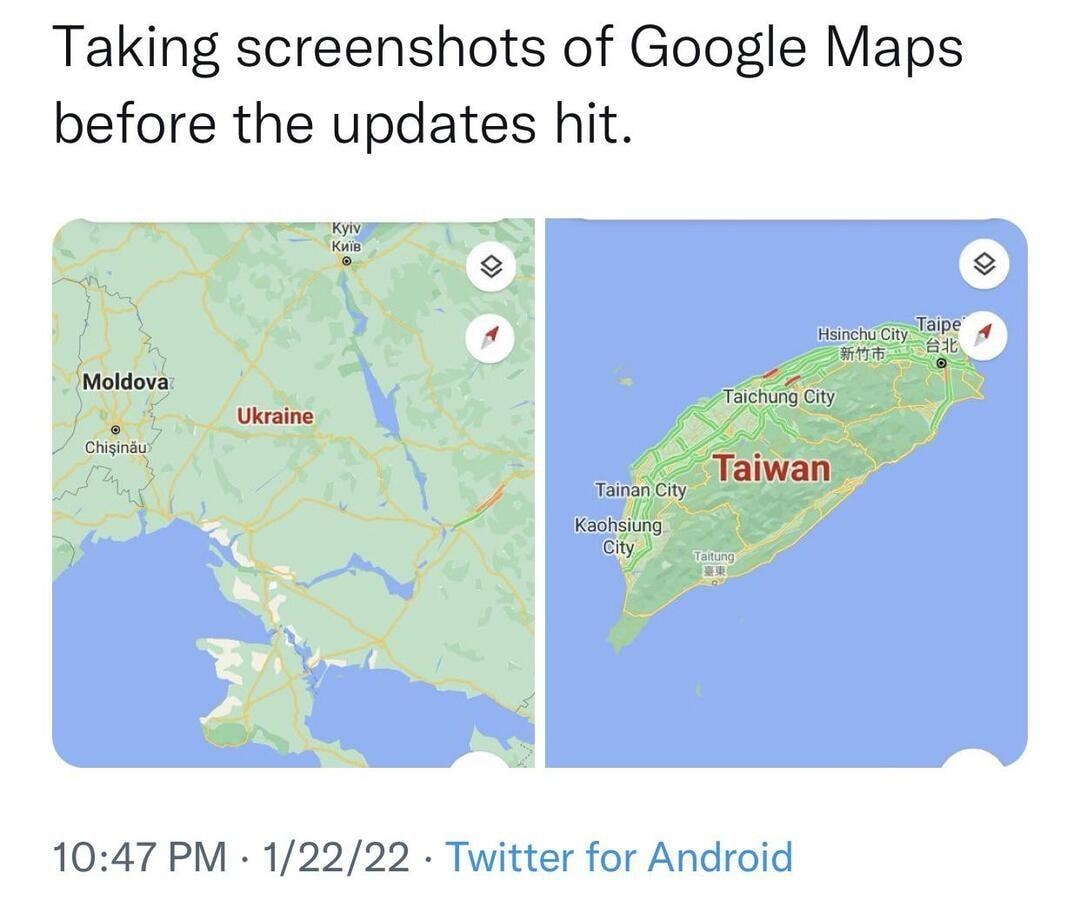 Taking screenshots of Google Maps before the updates hit 1047 PM 12222 Twitter for Android