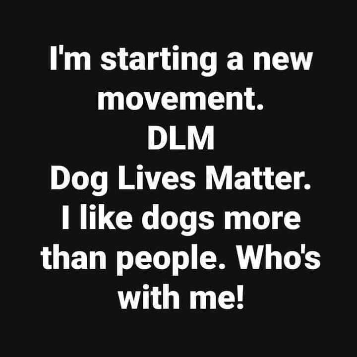 N E T E EY movement DLM Dog Lives Matter like dogs more than people Whos with me