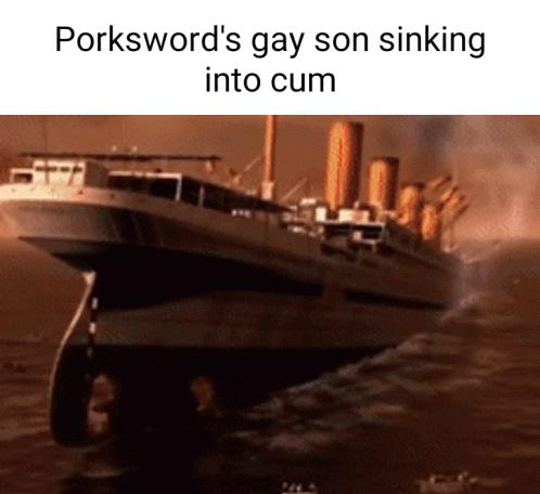Porkswords gay son sinking into cum