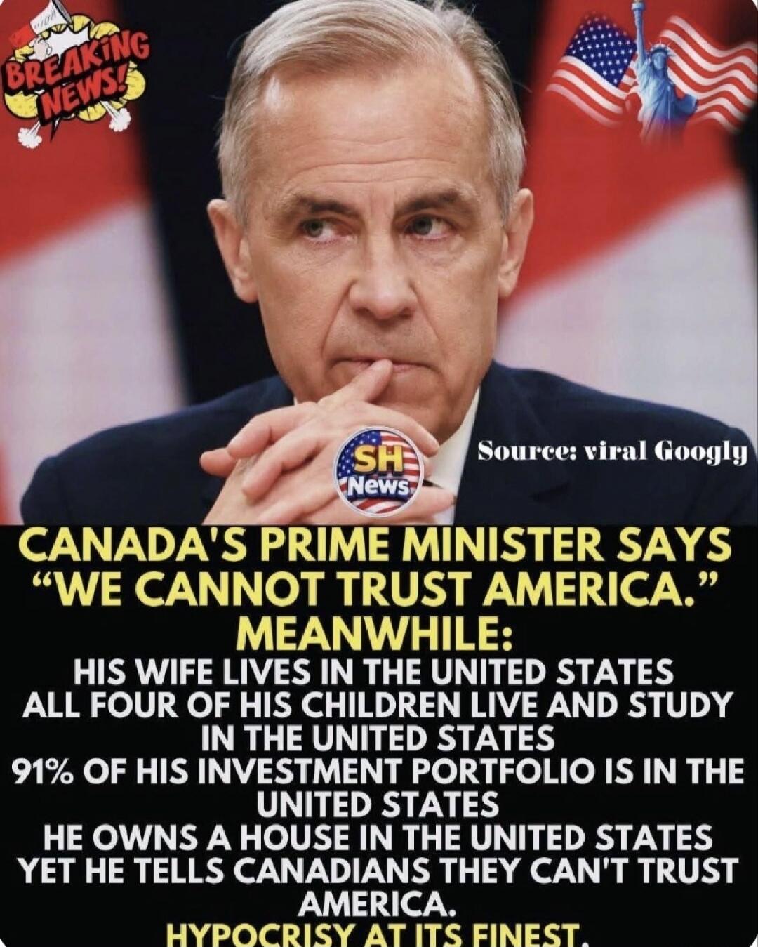 BREAKING NEWS! Source: viral Googly. SH News. CANADA'S PRIME MINISTER SAYS 