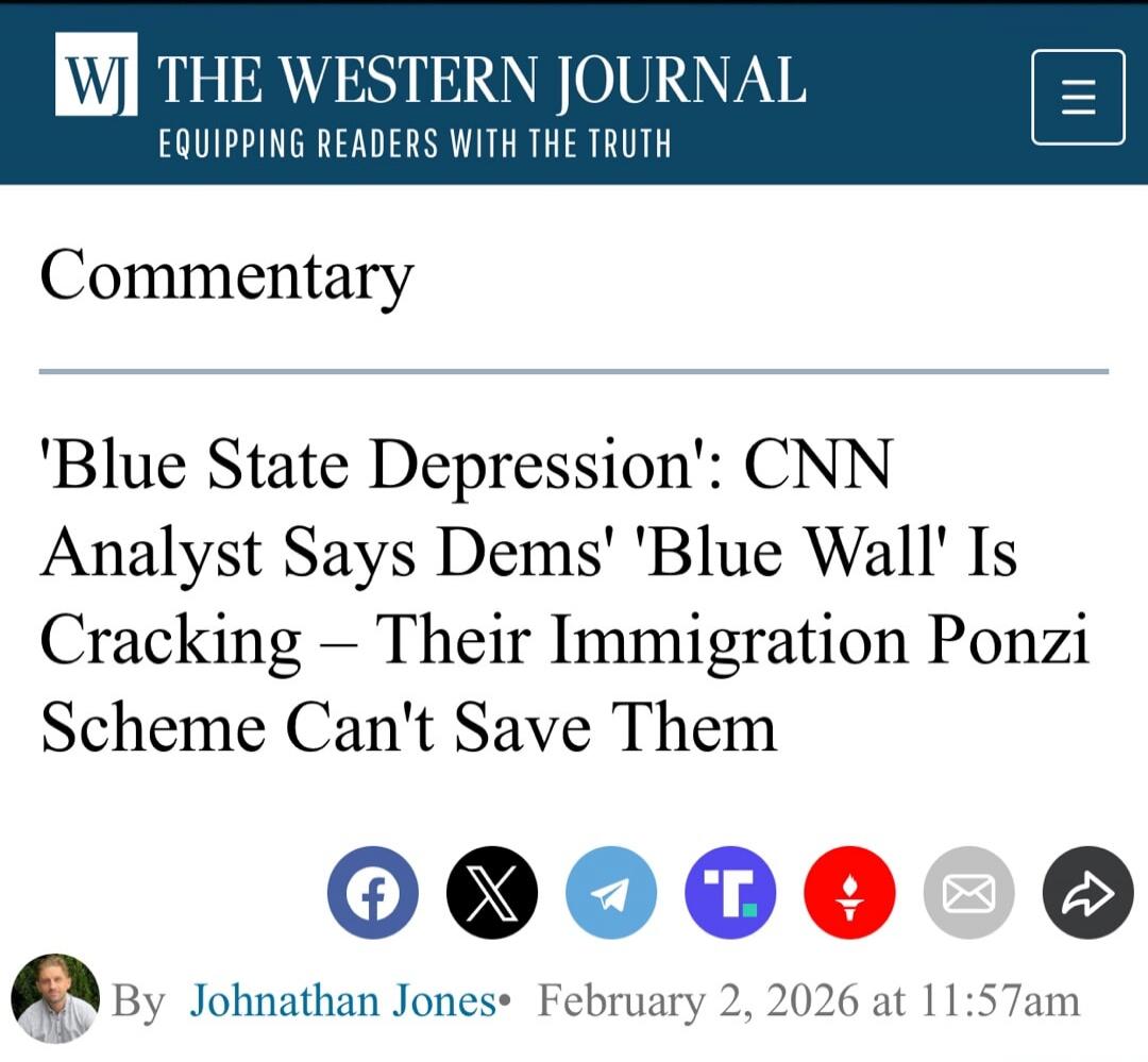 'Blue State Depression': CNN Analyst Says Dems 'Blue Wall' Is Cracking – Their Immigration Ponzi Scheme Can't Save Them