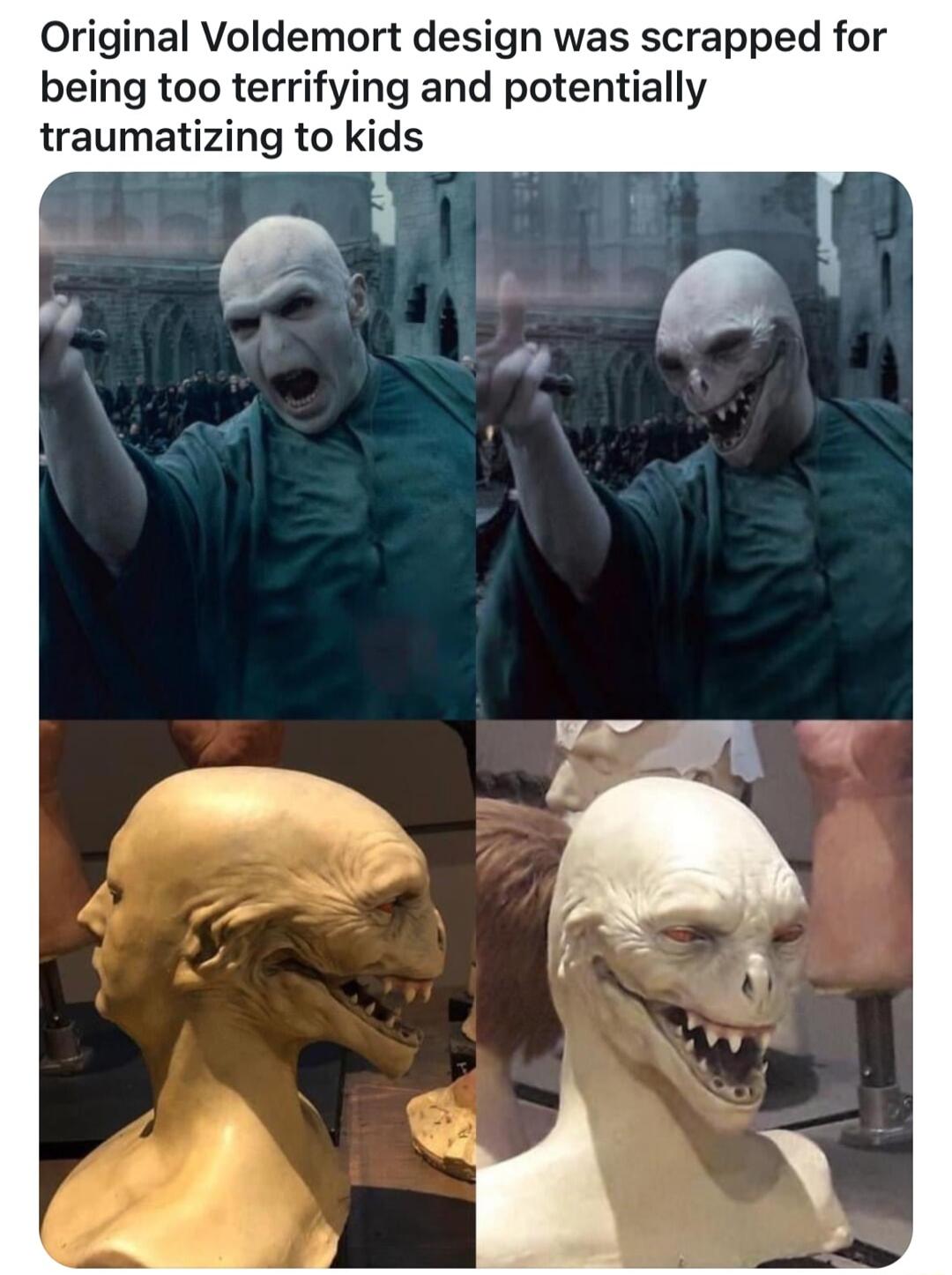 Original Voldemort design was scrapped for being too terrifying and potentially