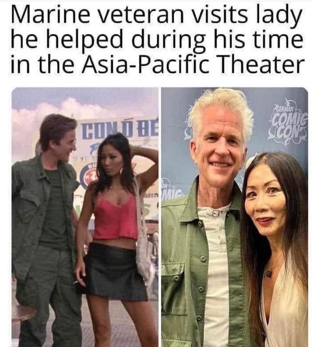 Marine veteran visits lady he helped during his time in the Asia Pacific Theater