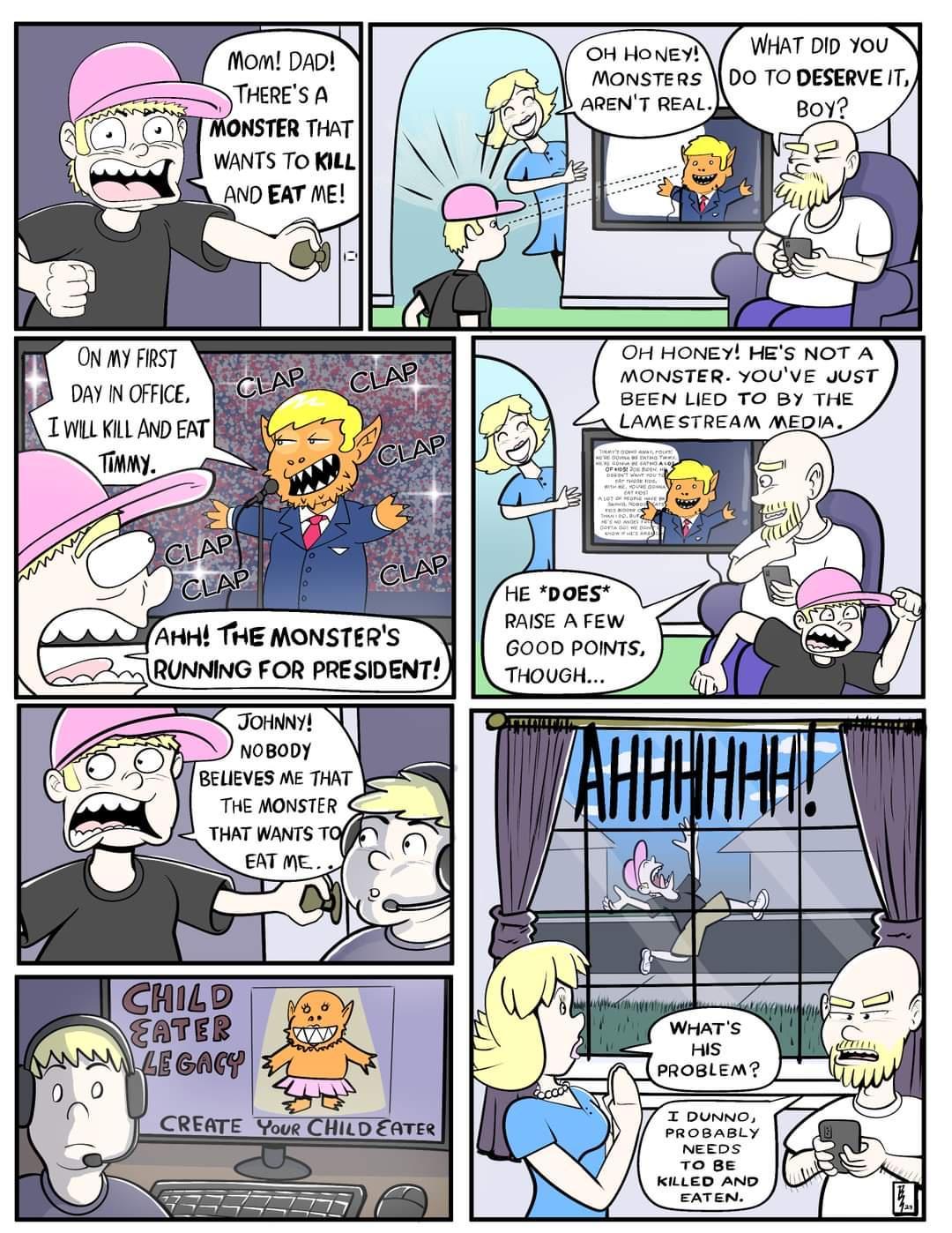 G rioen VHAT 0 You monsteas oo Topesemve T ARENT REAL Boy T rooes RSE AFEW Gooo pows Ot HONEY S NOT A MONSTER YOUE QST BEEN LIED TO BY e CARESTREAM MEDIA oo nr EER ST N Tomosiemz Lo