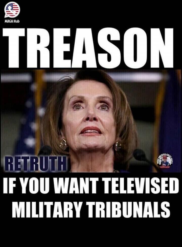MAGA Hub TREASON RETRUTH IF YOU WANT TELEVISED MILITARY TRIBUNALS MAKE AMERICA GREAT AGAIN