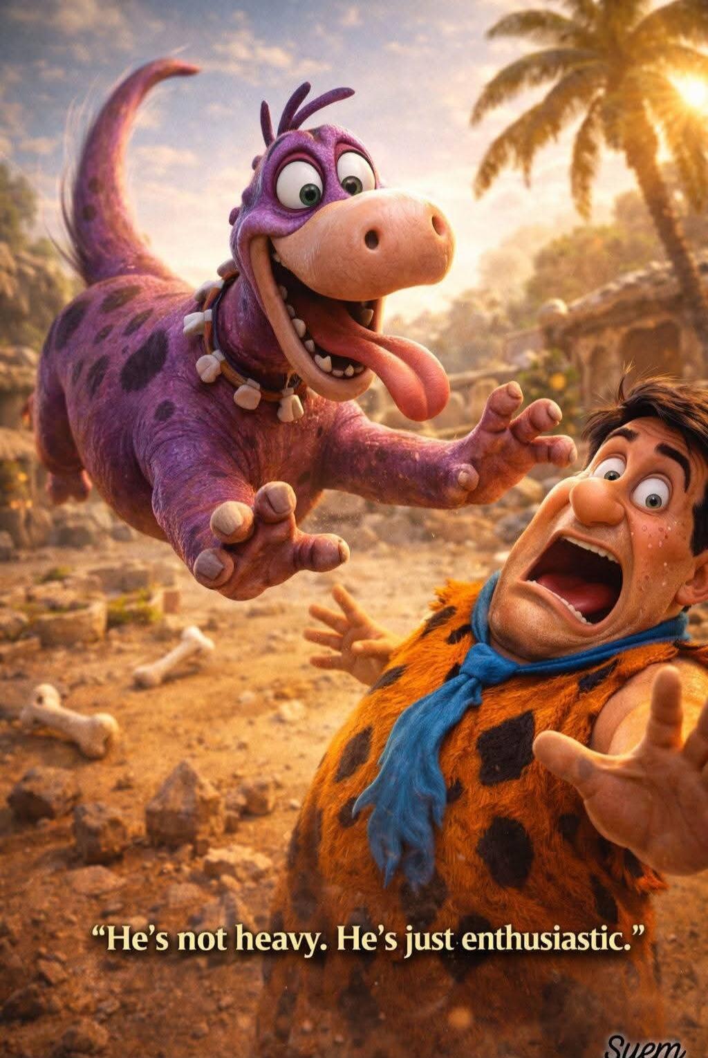 He's not heavy. He's just enthusiastic.