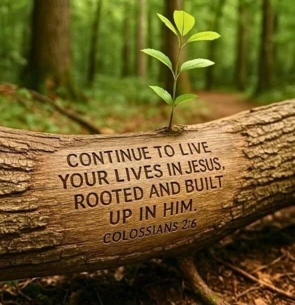 CONTINUE TO LIVE YOUR LIVES IN JESUS, ROOTED AND BUILT UP IN HIM. COLOSSIANS 2:6