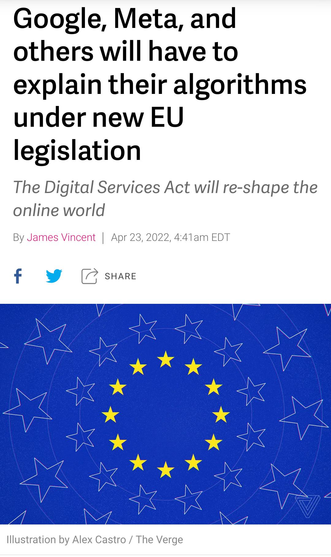 Google Meta and others will have to explain their algorithms under new EU legislation The Digital Services Act will re shape the online world By Apr232022 441am EDT