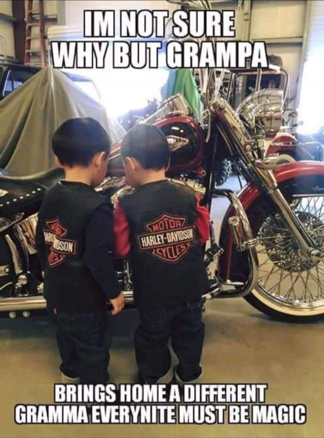 IM NOT SURE WHY BUT GRAMPA BRINGS HOME A DIFFERENT GRAMMA EVERYNITE MUST BE MAGIC