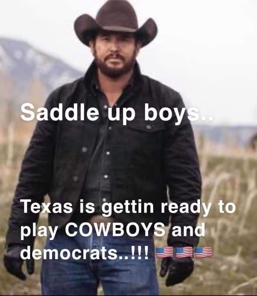 oo 1To MoJo Tegas is gettin act play COWBOY gy andi dmocrats